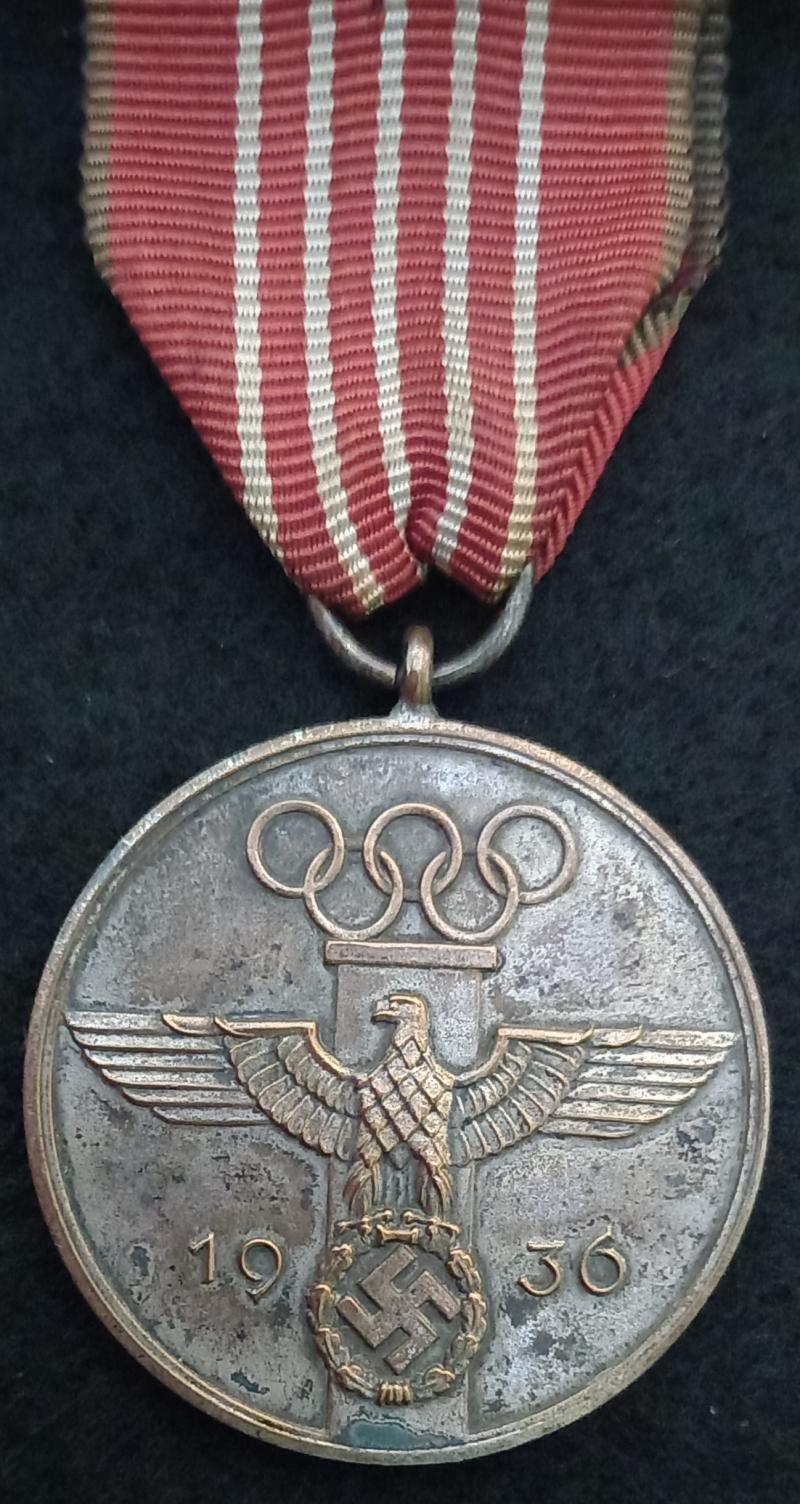 WW2 NAZI GERMAN COMMEMORATIVE  OLYMPIC MEDAL 1938