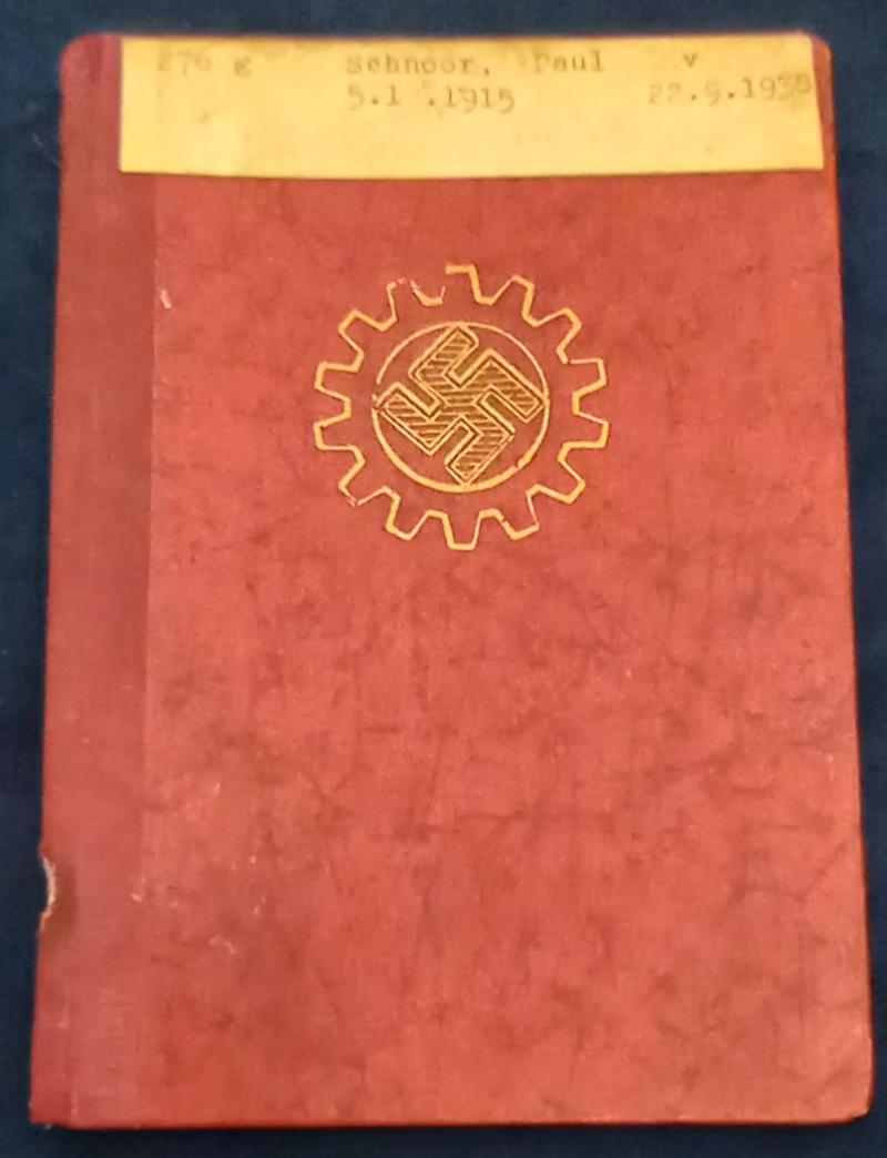 WW2 GERMAN DEUTSCHES REICH ARBEITSBUCH