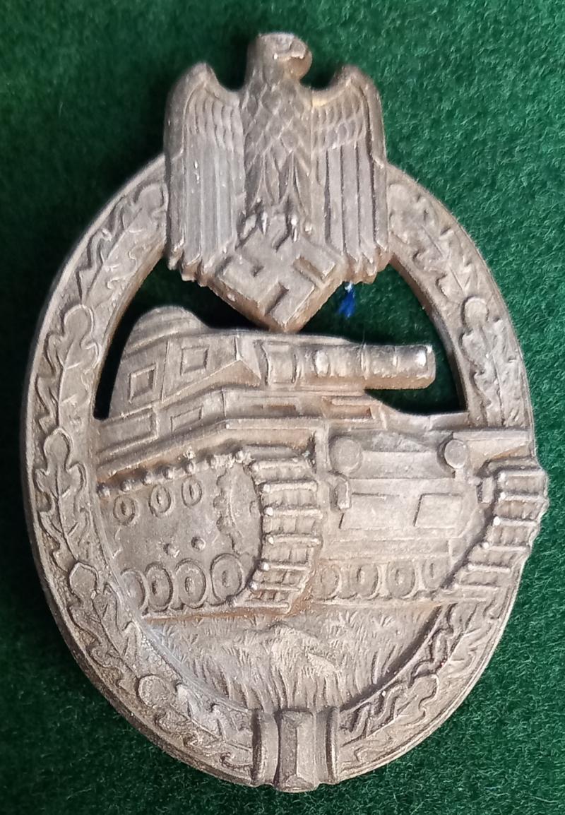WW2 GERMAN TANK BATTLE BADGE, BRONZE