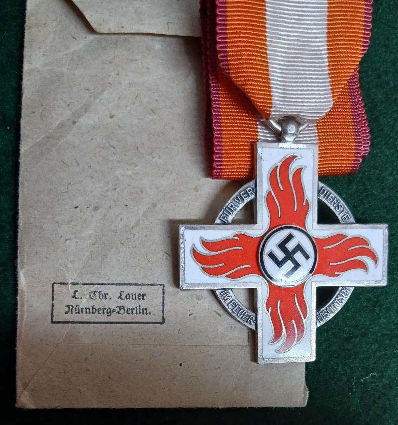 WW2 GERMAN FIRE BRIGADE HONOUR CROSS