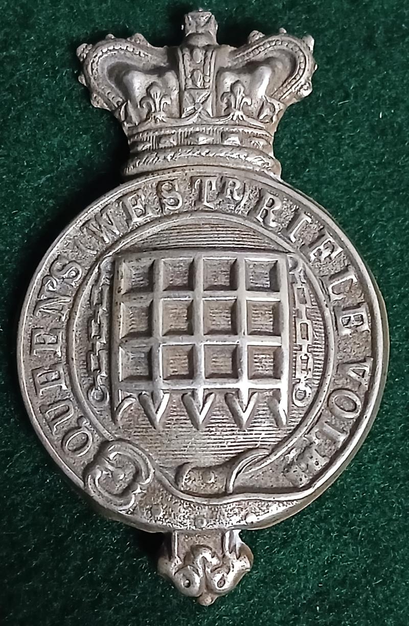 QUEENS WESTMINSTER RIFLE VOLUNTEERS POUCH BADGE
