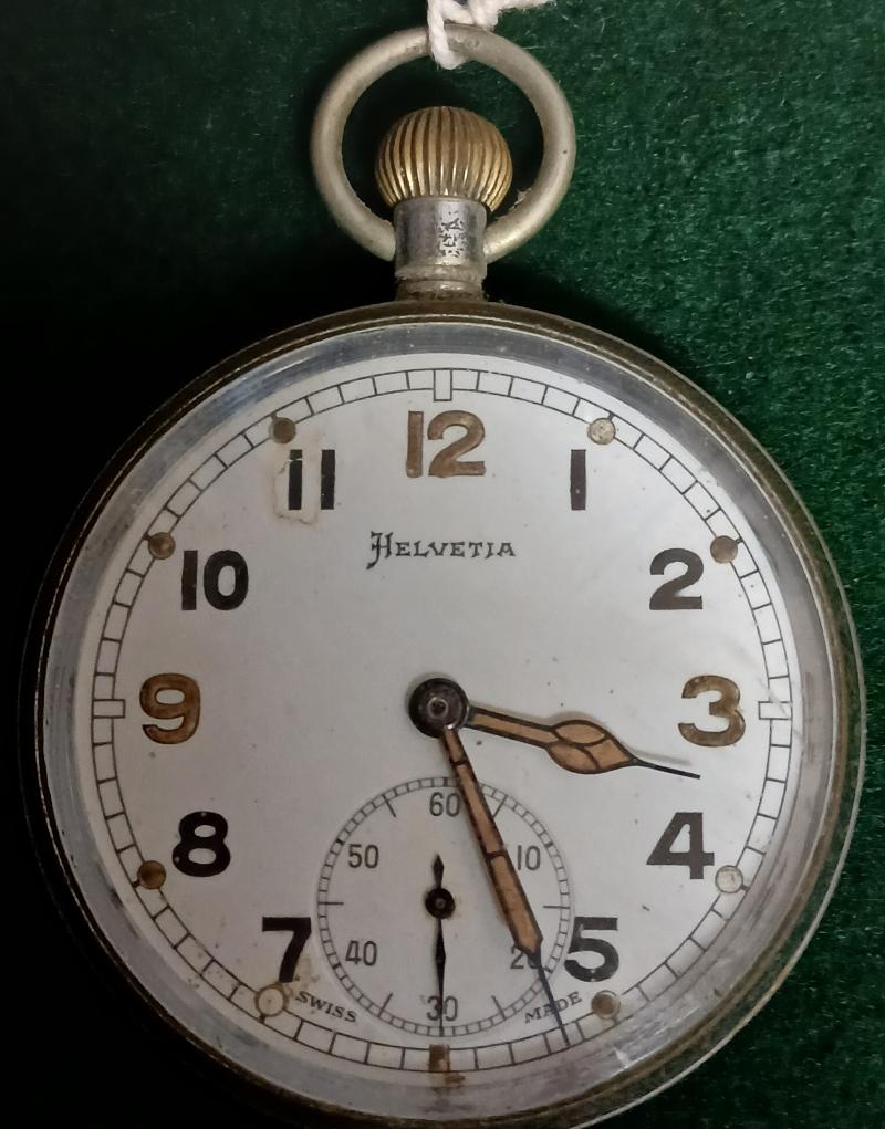 WW2 BRITISH MILITARY HELVETIA GS/TP POCKET WATCH